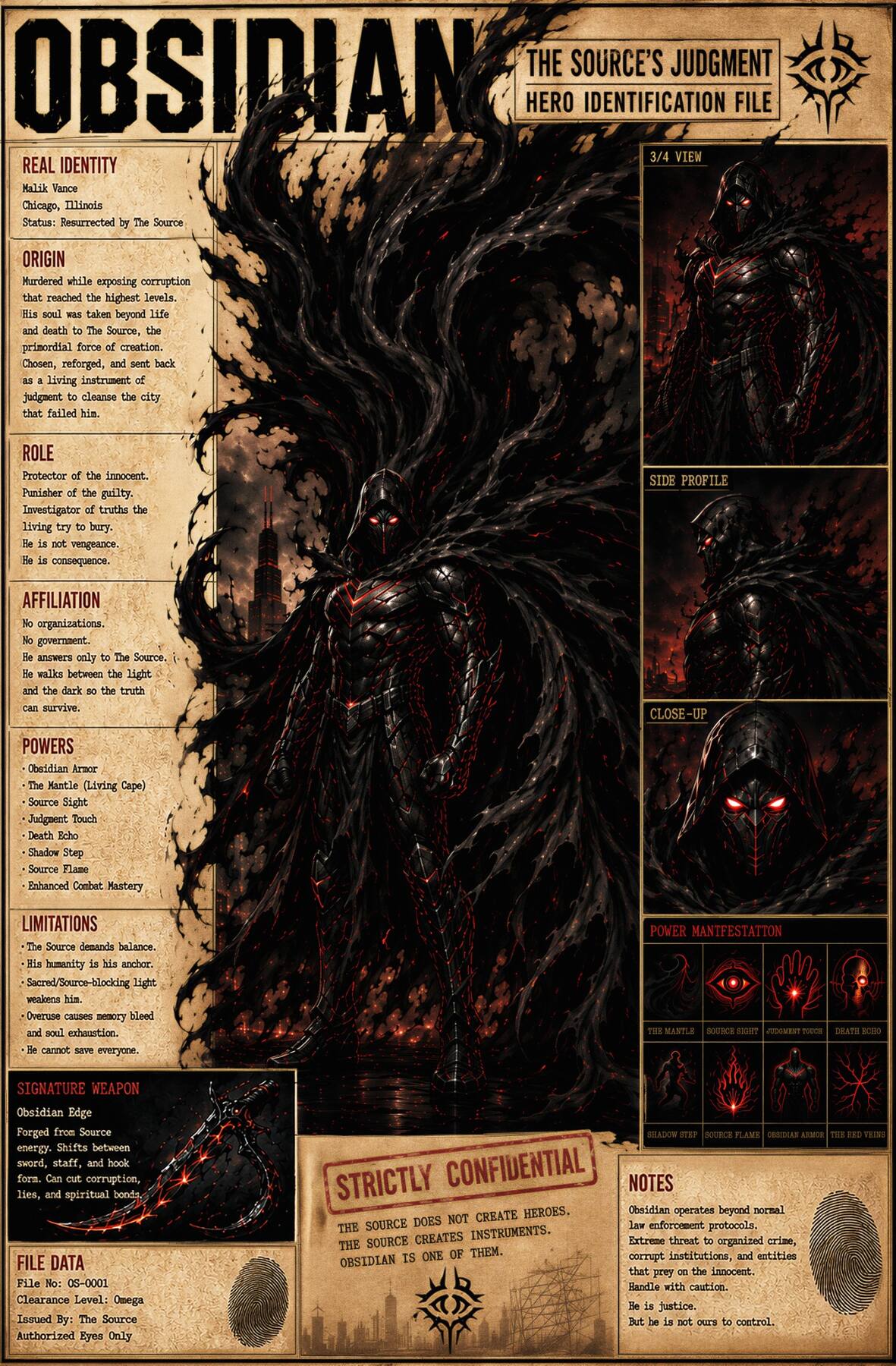 Obsidian character dossier
